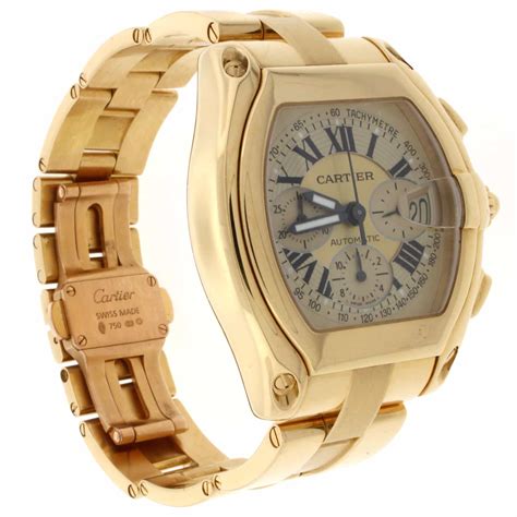 cartier roadster gold replica|cartier roadster chronograph gold.